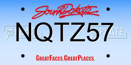 NQTZ57 South Dakota License Plate