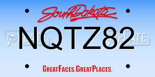 NQTZ82 South Dakota License Plate