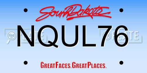NQUL76 South Dakota License Plate