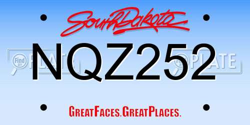 NQZ252 South Dakota License Plate