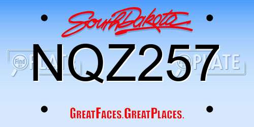 NQZ257 South Dakota License Plate