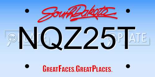 NQZ25T South Dakota License Plate