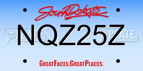 NQZ25Z South Dakota License Plate