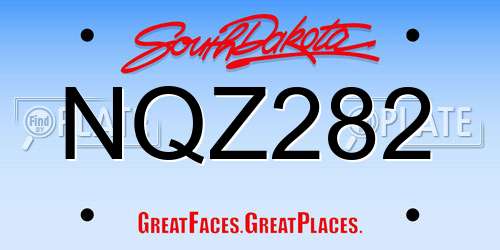NQZ282 South Dakota License Plate
