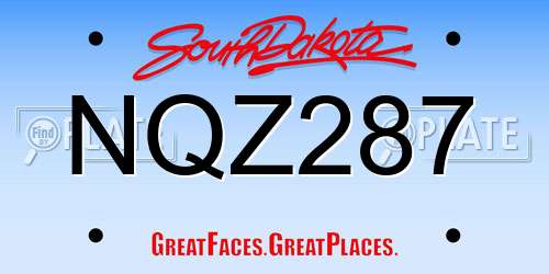 NQZ287 South Dakota License Plate