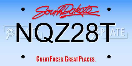 NQZ28T South Dakota License Plate