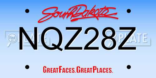NQZ28Z South Dakota License Plate