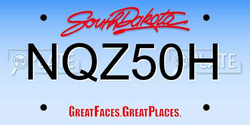 NQZ50H South Dakota License Plate