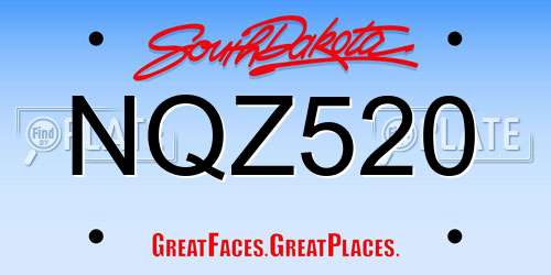 NQZ520 South Dakota License Plate