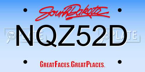 NQZ52D South Dakota License Plate