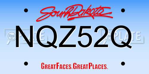 NQZ52Q South Dakota License Plate