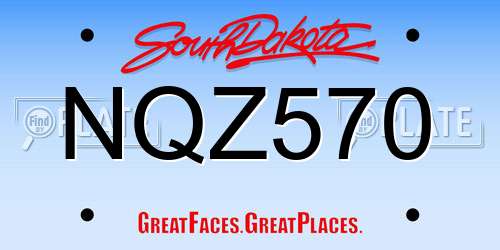 NQZ570 South Dakota License Plate