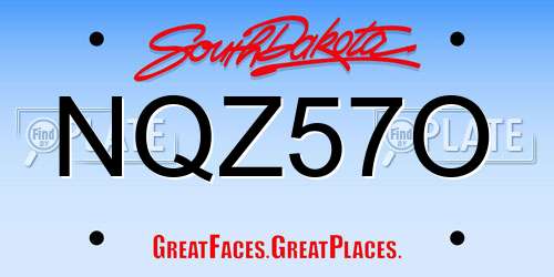 NQZ57O South Dakota License Plate