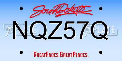 NQZ57Q South Dakota License Plate