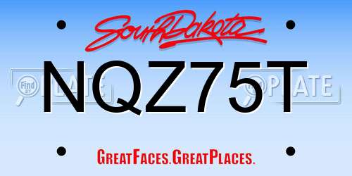 NQZ75T South Dakota License Plate