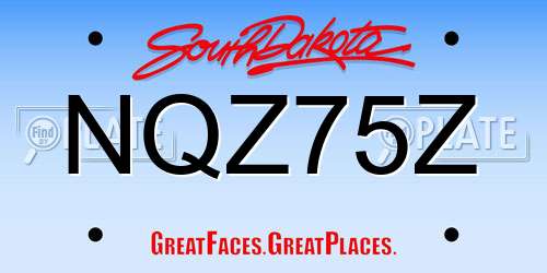 NQZ75Z South Dakota License Plate