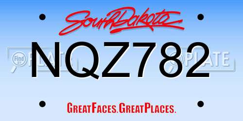NQZ782 South Dakota License Plate