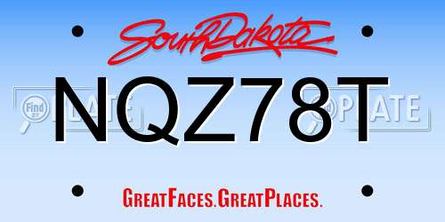 NQZ78T South Dakota License Plate