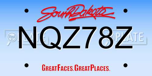 NQZ78Z South Dakota License Plate
