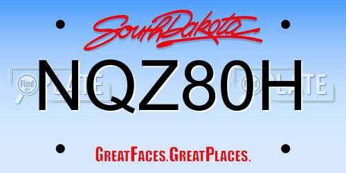 NQZ80H South Dakota License Plate
