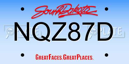 NQZ87D South Dakota License Plate