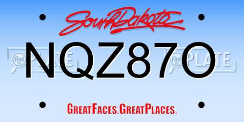 NQZ87O South Dakota License Plate