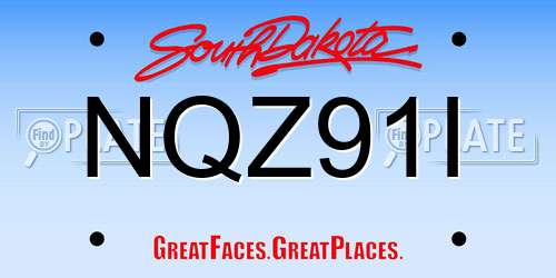 NQZ91I South Dakota License Plate