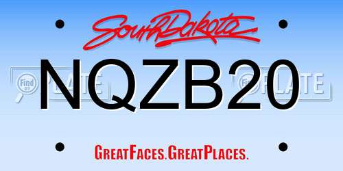 NQZB20 South Dakota License Plate