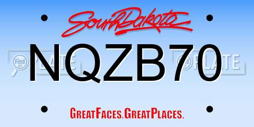 NQZB70 South Dakota License Plate