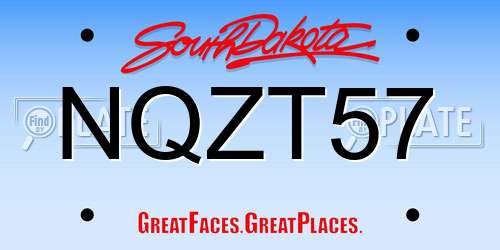 NQZT57 South Dakota License Plate