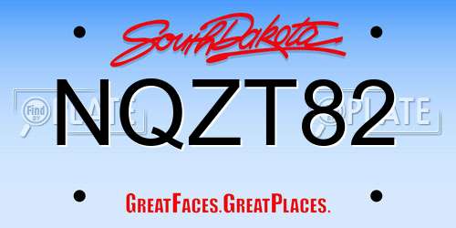 NQZT82 South Dakota License Plate