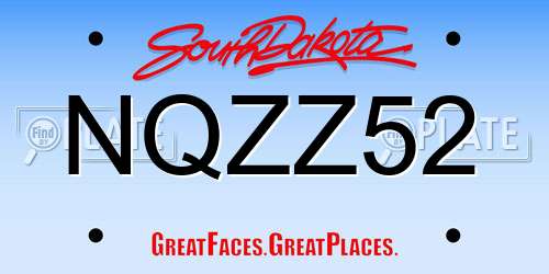 NQZZ52 South Dakota License Plate