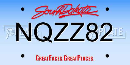 NQZZ82 South Dakota License Plate