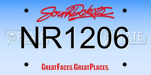 NR1206 South Dakota License Plate