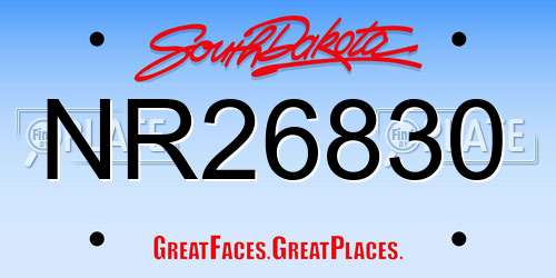 NR26830 South Dakota License Plate