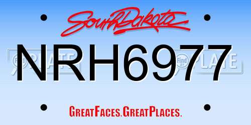 NRH6977 South Dakota License Plate