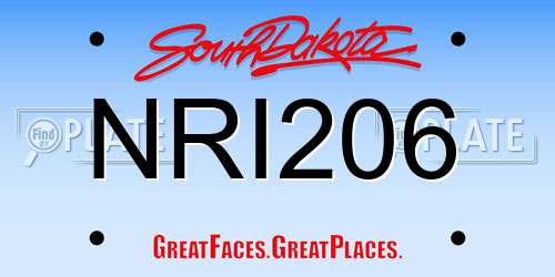 NRI206 South Dakota License Plate