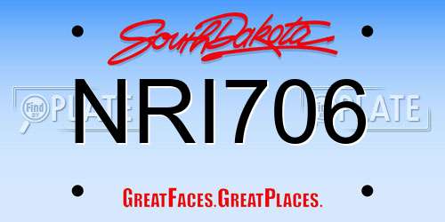 NRI706 South Dakota License Plate