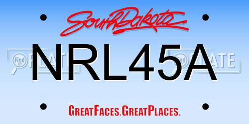 NRL45A South Dakota License Plate