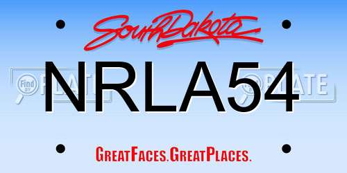 NRLA54 South Dakota License Plate