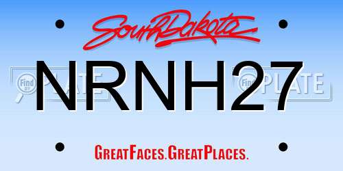 NRNH27 South Dakota License Plate