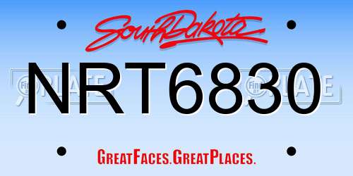 NRT6830 South Dakota License Plate