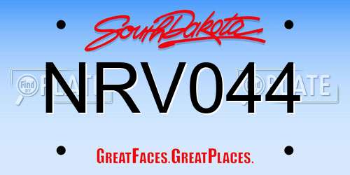 NRV044 South Dakota License Plate