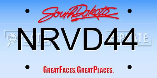 NRVD44 South Dakota License Plate
