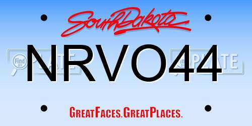 NRVO44 South Dakota License Plate