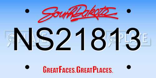NS21813 South Dakota License Plate