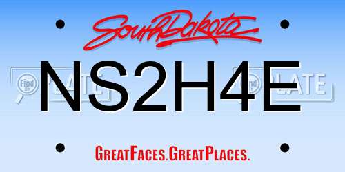 NS2H4E South Dakota License Plate