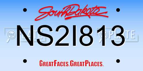 NS2I813 South Dakota License Plate