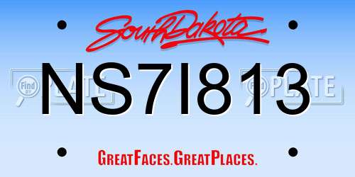 NS7I813 South Dakota License Plate