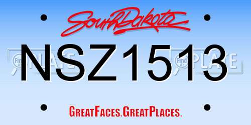 NSZ1513 South Dakota License Plate